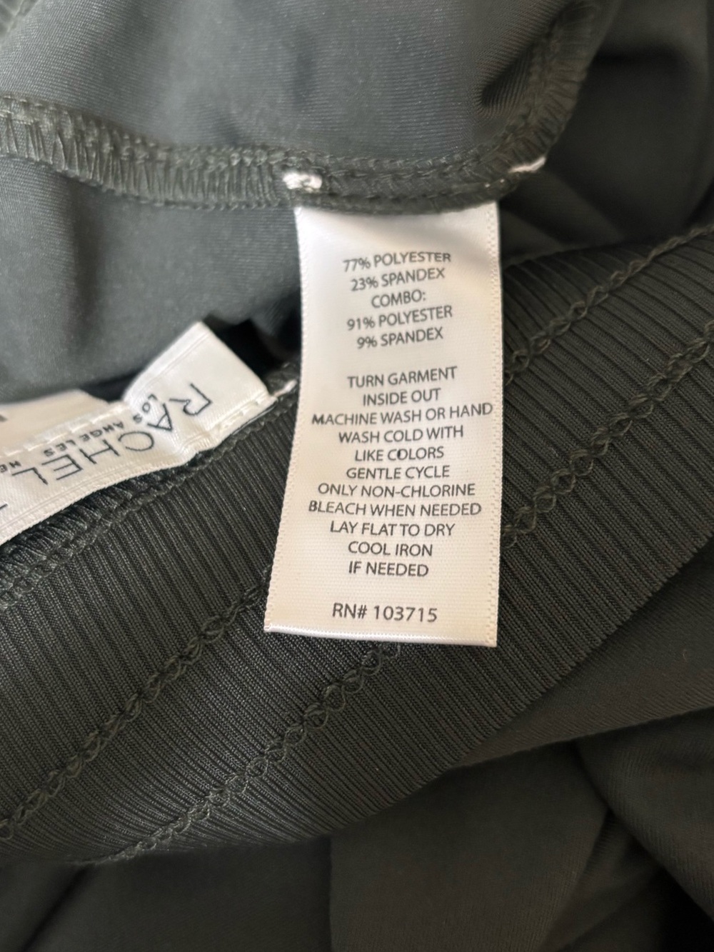 Rachel Zoe Olive Green Drawstring Jogger Pants Med Zip Pocket Stretch Athleisure - Picture 10 of 10